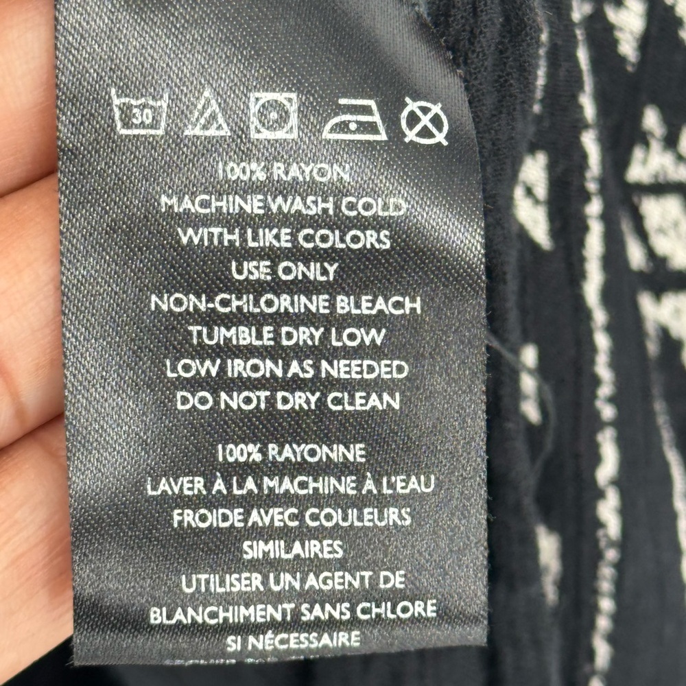 Ecote X Anthropologie Black & White Boho Printed Kimono Cardigan Women Size O/S - Picture 4 of 7